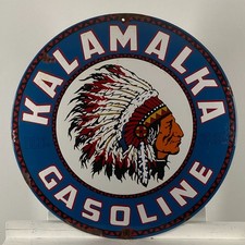 Insegna smaltata Kalamalka - Ø 50 cm (19,7") - Grande decorazione vintage...