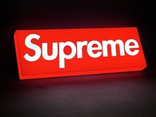 Insegna targa luminosa Supreme lighted supreme new york jordan sign offwhite led
