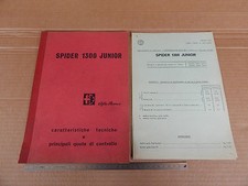 MANUALE ORIGINALE 1968 ALFA ROMEO GIULIA 1300 JUNIOR SPIDER + ALLEGATO 1969