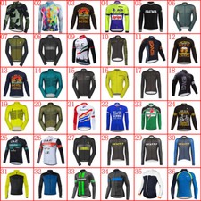 Maglia ciclismo squadra uomo manica lunga bici strada full zip MTB bici shirt