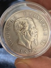 Italia - 5 Lire 1878 R - Variante 8 Data Aperto- N.C. - Argento 900