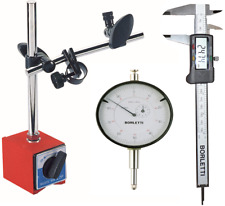 KIT COMPARATORE CENTESIMALE + BASE MAGNETICA + CALIBRO DIGITALE 150 MM BORLETTI