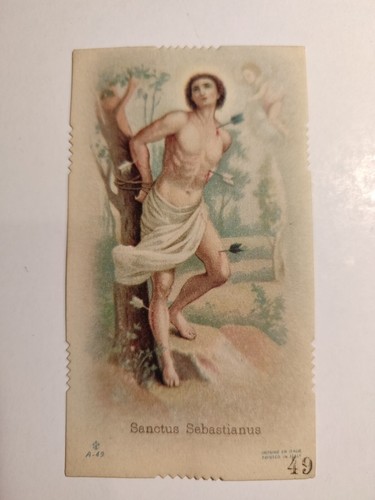 San sebastiano holy card - san, card,
