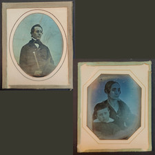 Paire Daguerreotypes primitifs