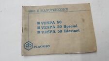 Vespa 50 Special/elestart Libretto uso Manutenzione Originale Usato