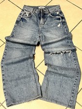 Jeans Donna Wide Leg Strappi