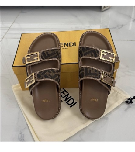 Sandali slide con logo fendi - sandali,
