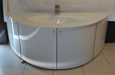 Mobile bagno con lavabo integrato in cristallo 