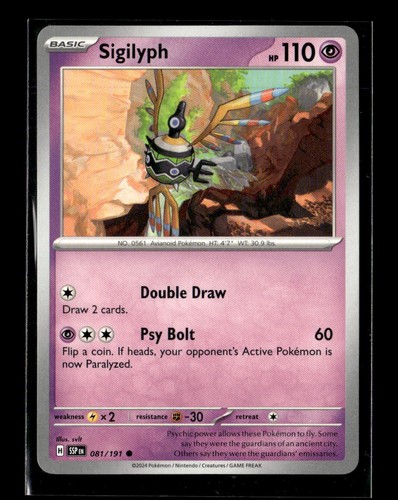 Lotto carte pokemon sigilyph - 4,