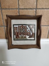 Vassoio legno Con Ricamo Punto