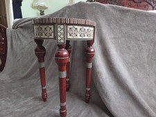 Tavolo fine legno fatto a mano intaglio legno tavolo decorazione casa madreperla intarsiato