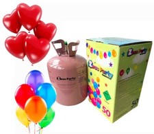 KIT BOMBOLA GAS ELIO per 50 palloncini a scelta COMPRESI Festa Compleanno Cuori