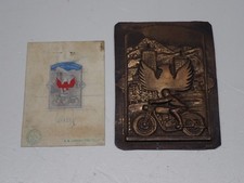 RADUNO MOTO SESTRIERE 1955 BOZZETTO ORIGINALE E PROVA DI FUSIONE BRONZO LORIOLI