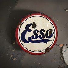 Insegna ESSO  smaltata bifacciale a bandiera anni 30