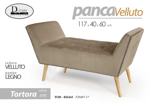 Panca velluto tortora - panca,