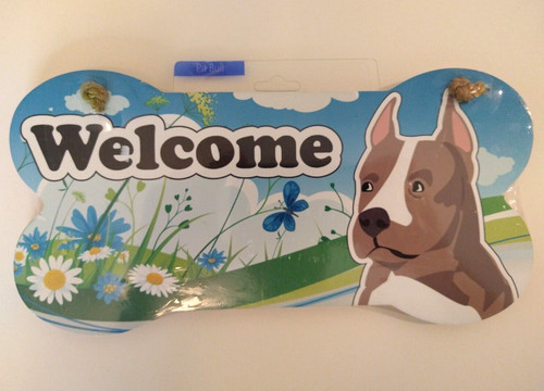 Pitbull welcome carino insegna - pitbull,