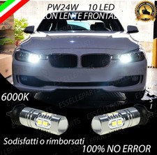 COPPIA LUCI DIURNE DRL 10 LED CANBUS PW24W BMW SERIE 3 F30 F31 BIANCO GHIACCIO