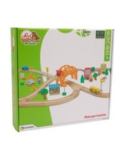 Trenino in Legno con Pista 80 Pezzi Giochi Preziosi per Bambini +3 anni