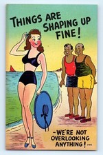 Vintage Linen Comic Postcard