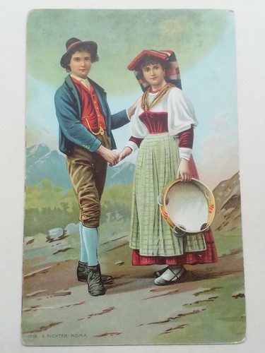 Cartolina costumi romani - costumi,