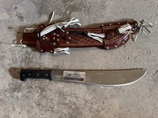 Machete PROMEDOCA originale Con Fodero In Cuoio Decorato -lama Acciaio- Vintage