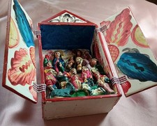 Presepe andino in cassetta – legno dipinto a mano – artigianato sudamericano...