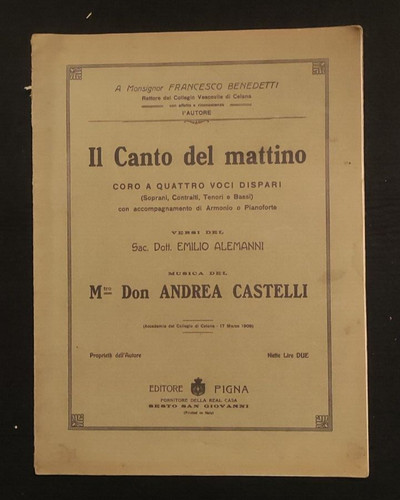 Spartito musicale canto del - spartito,