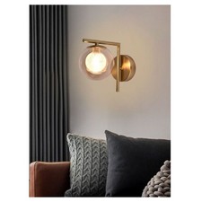 APPLIQUE G9 LAMPADA DA PARETE DESIGN RETRÒ IN METALLO VETRO ROTONDO BRONZO E79