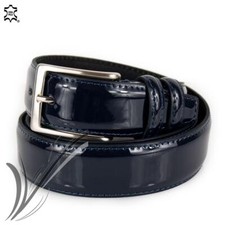 Cintura blu lucida di vernice