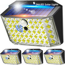 Luci Solari Da Giardino, 246LED+270°+3 Modalità Faretto LED Da Esterno Solare, 2