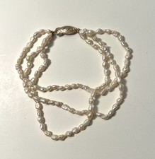 Bracciale fili perle riso - bracciale, di