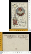 V0779] BUON NATALE BABBO NATALE ST NICOLAS NOEL E CANDELA DECORATA BRILLANTINI