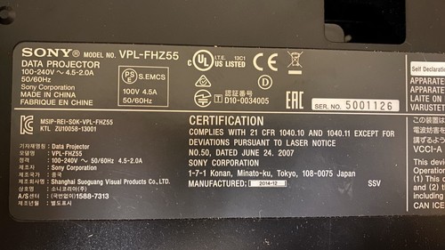 Sony vpl fhz55 - vpl-fhz55, lcd