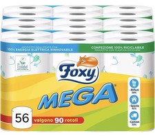 Carta Igienica Foxy 56 Rotoloni Doppio Velo Decorata MEGA Bianca 480strappi X1
