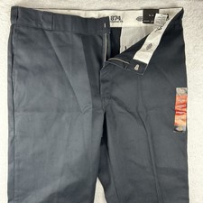 Dickies 874 Pantalone Uomo 42X32 Nero Twill Pieghettato Regular Fit Grunge Abbigliamento da Lavoro Nuovo con etichette