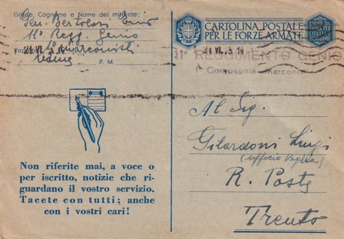 Cartolina militare franchigia - militare, ,franchigia