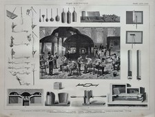 Fornace Di Frittura In Vetro Stampato 1874 Per Bottiglie Con Stampo