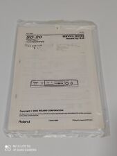 Edirol SD-20 Studio Canvas Manuale note di servizio NUOVO