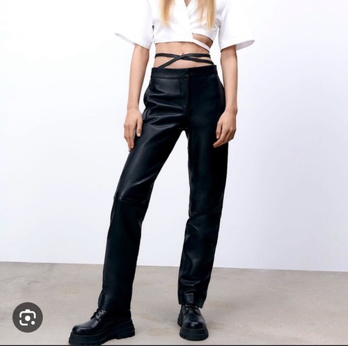 Pantaloni zara pelle nera - zara,