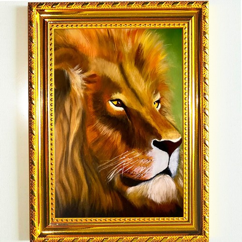 Quadro leone 16x12 volto - leone,