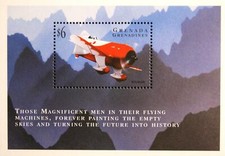 GRENADA GRENADINES 1998 blocco 411 prototipi tecnica aeronautica Delmar Gee Bee R1 MNH
