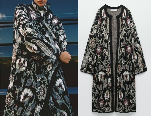 Zara lana jacquard cappotto - zara,
