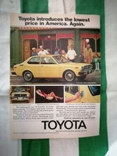 Pubblicità cartacea Americana - Advertising auto "TOYOTA COROLLA" del 1975