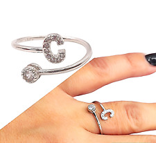 Anello donna Argento 925. anello  con iniziale zirconi bianchi mod solitario