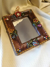 RARO SPECCHIO KUNTNER CORNICE MARRONE CON FIORI NO THUN