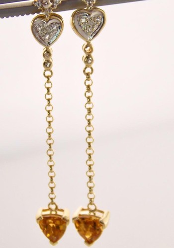 14k oro giallo diamante cuore - diamante,