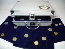 VALIGETTA IN ALLUMINIO LIRA CON 6 VASSOI PER MONETE A SCELTA