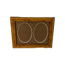 Cornice portafoto doppia 8” x 6” intarsiata in legno Dorvilliers Paris - dimensioni foto 4 x 2,75