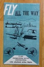 Pubblicità Brochure Vintage National Air Taxi Service Fly All The Way 5,5" x 3,25" EX