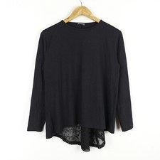 Maglia Vintage Taglia M Donna Logo Comodo Poliestere Pratico Tinta Unita Nero